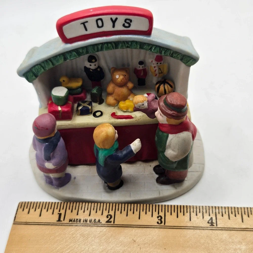 Vintage Lemax 1993 Christmas Village Toy Shop Toys Market Stand Figurine Decor
